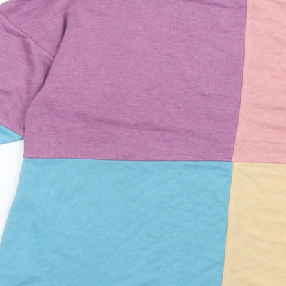 Boohoo Womens Multicoloured Colourblock Polyester Pullover Sweatshirt Size 10  Pullover