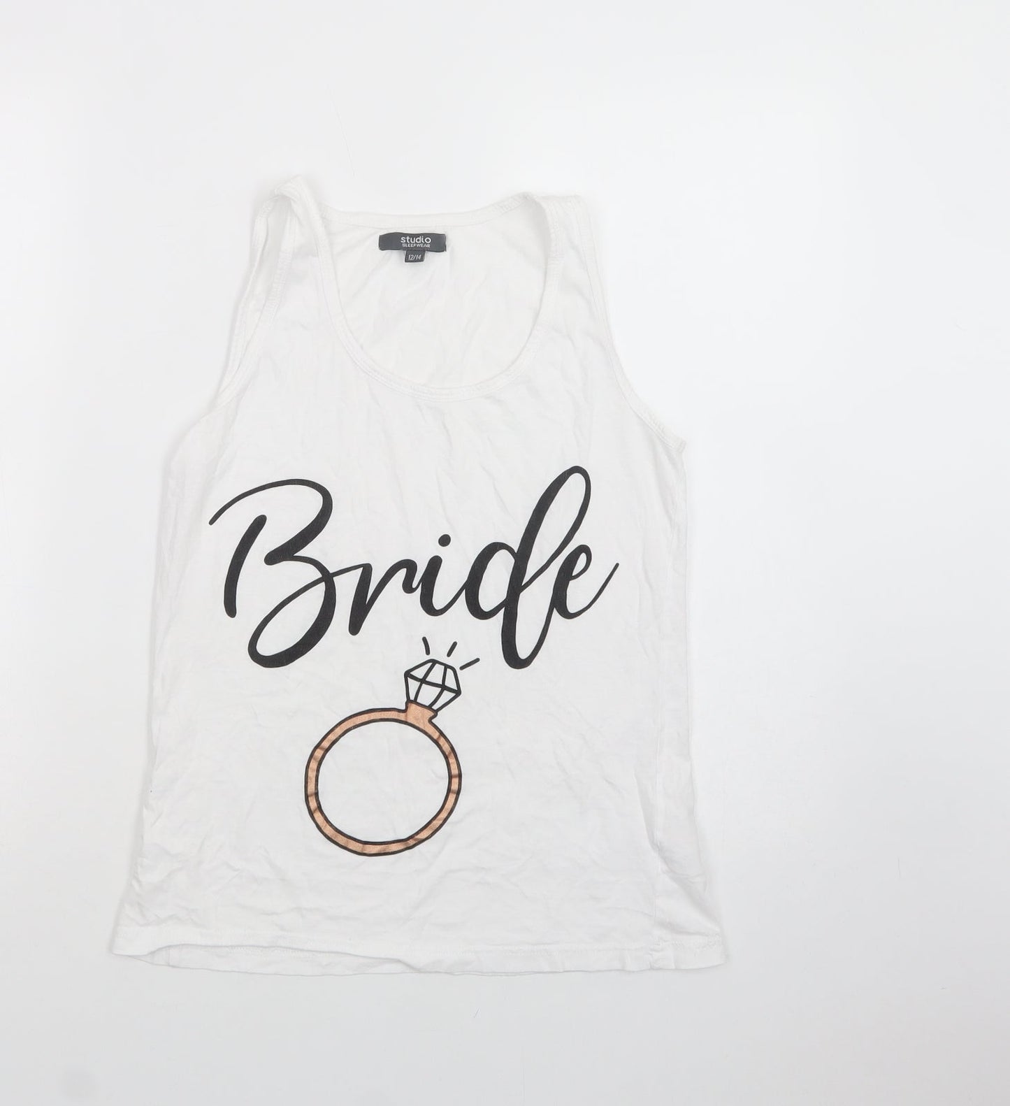 Womens UK Size 12 Studio White Basic Tank