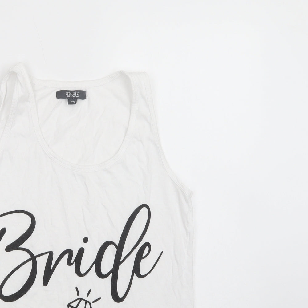 Womens UK Size 12 Studio White Basic Tank