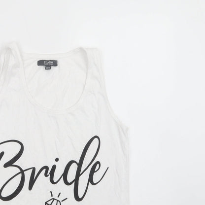 Womens UK Size 12 Studio White Basic Tank