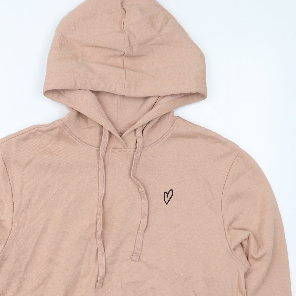 H&M Womens Pink  Cotton Pullover Hoodie Size M  Pullover - Heart