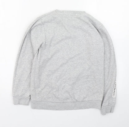 Nutmeg Girls Grey  Cotton Pullover Sweatshirt Size 9-10 Years  Pullover - T-Rex