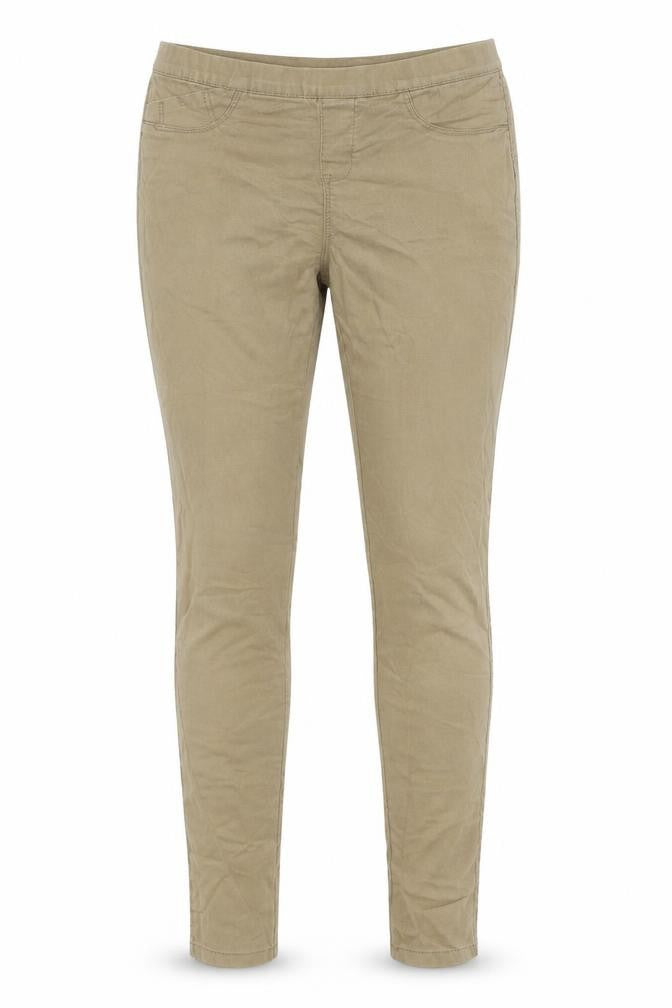 Front view of Denim Co women’s brown cotton jegging jeans, size UK 12, 29-inch leg slim