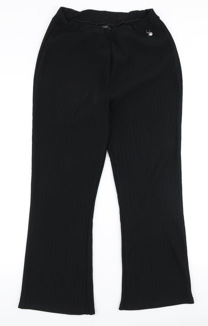 Womens UK Size 14 Papaya Regular Fit Dress Pants Black Trousers