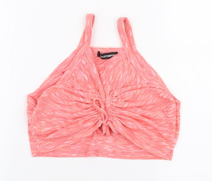 Womens UK Size 10 Missy Empire Pink Cropped Tank