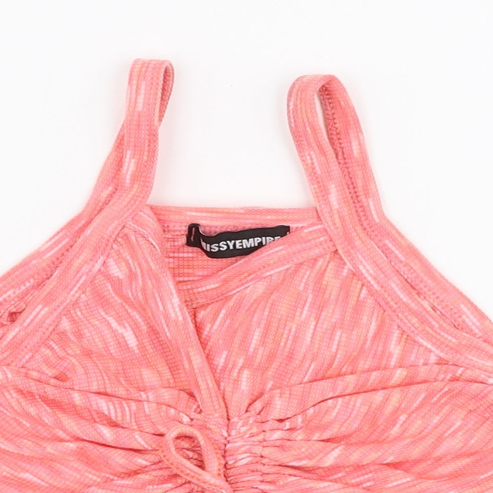 Womens UK Size 10 Missy Empire Pink Cropped Tank