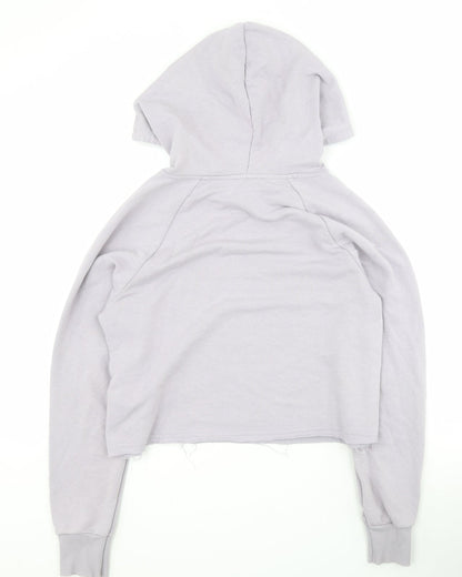 New Look Womens Purple  Cotton Pullover Hoodie Size 10  Pullover - Cropped