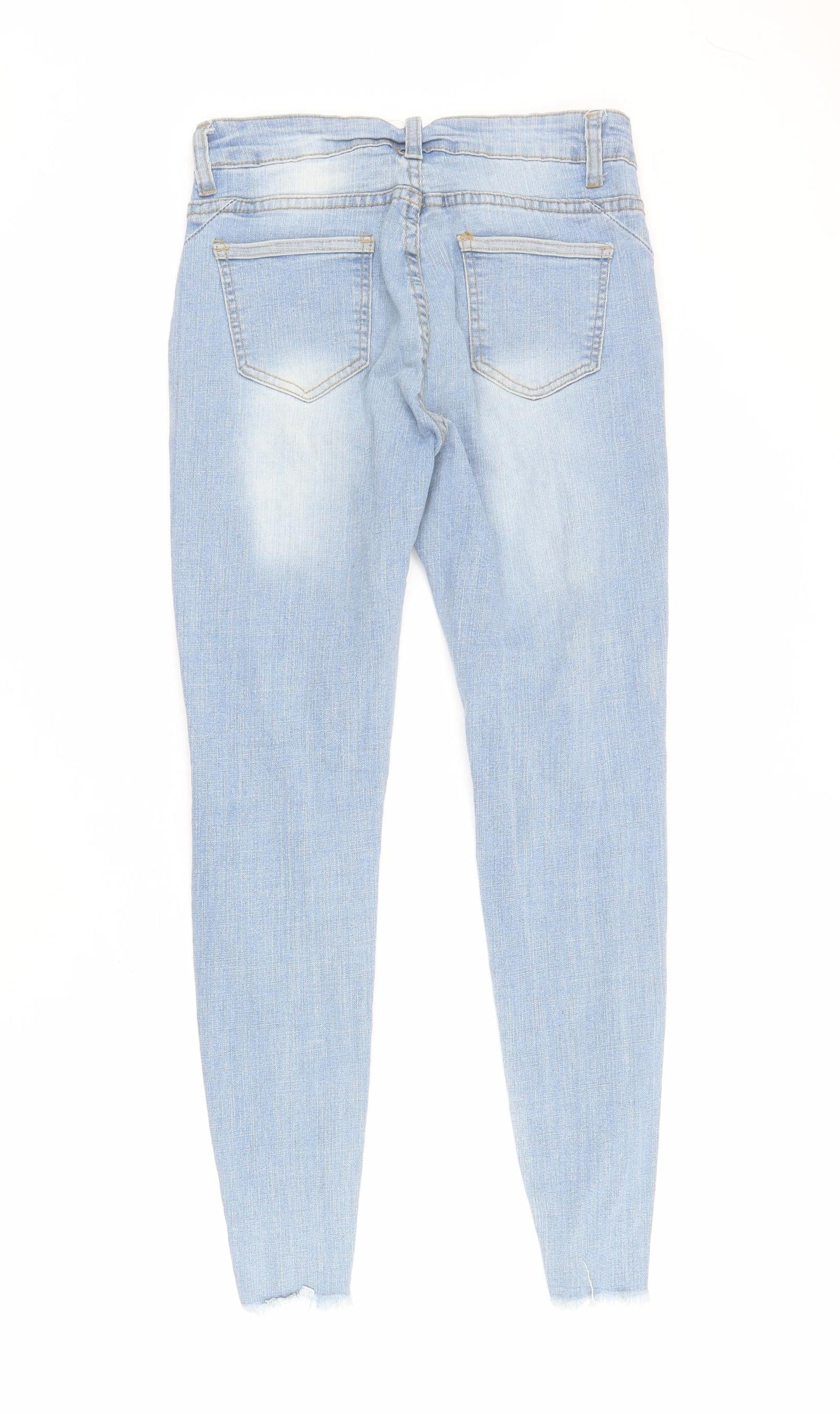 SheIn Womens Blue  Cotton Skinny Jeans Size S L26 in Regular Zip