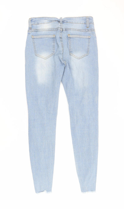 SheIn Womens Blue  Cotton Skinny Jeans Size S L26 in Regular Zip