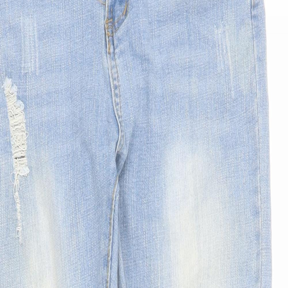 SheIn Womens Blue  Cotton Skinny Jeans Size S L26 in Regular Zip