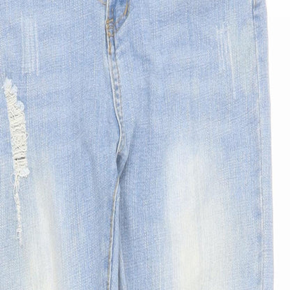 SheIn Womens Blue  Cotton Skinny Jeans Size S L26 in Regular Zip