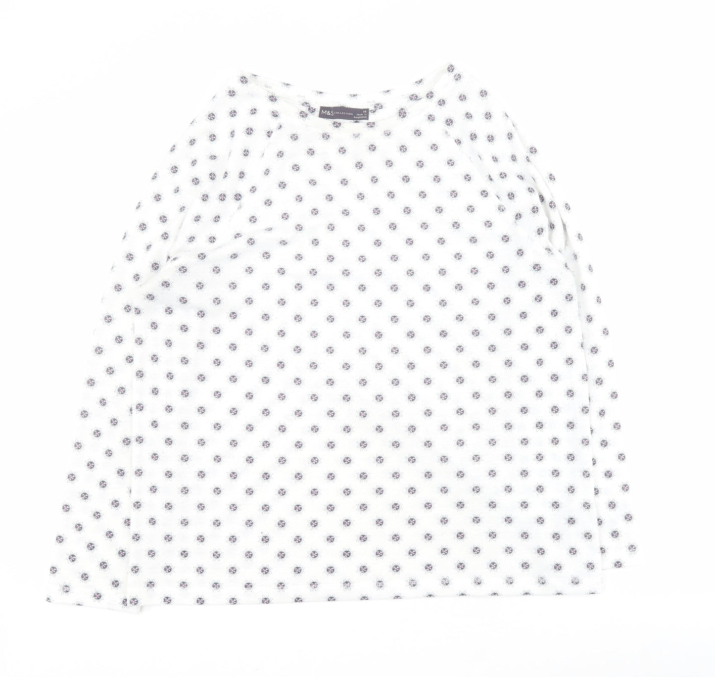 Womens UK Size 14 Marks and Spencer White Basic Polo