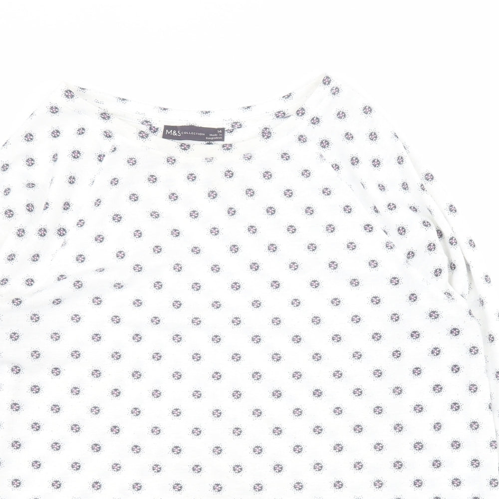 Womens UK Size 14 Marks and Spencer White Basic Polo