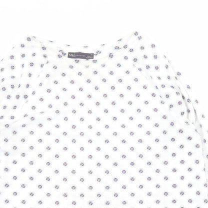 Womens UK Size 14 Marks and Spencer White Basic Polo