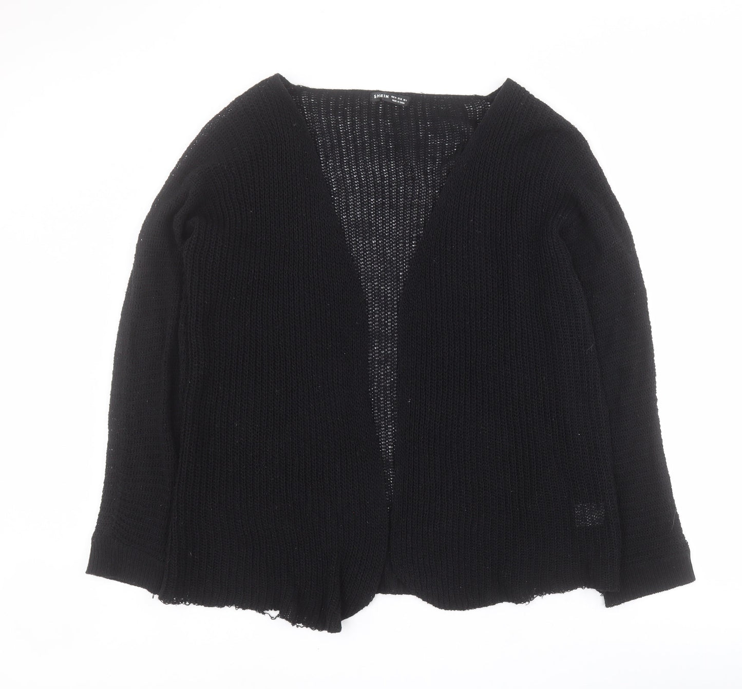 SheIn Womens Black V-Neck  Polyester Cardigan Jumper Size M
