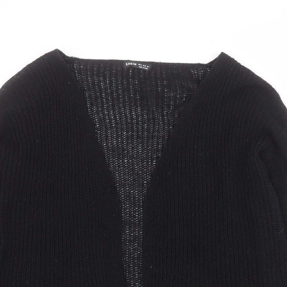 SheIn Womens Black V-Neck  Polyester Cardigan Jumper Size M