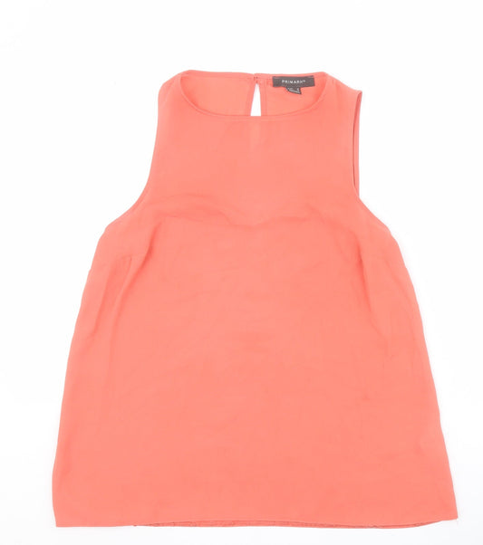 Primark Womens Orange  Polyester Basic Tank Size 10 Square Neck