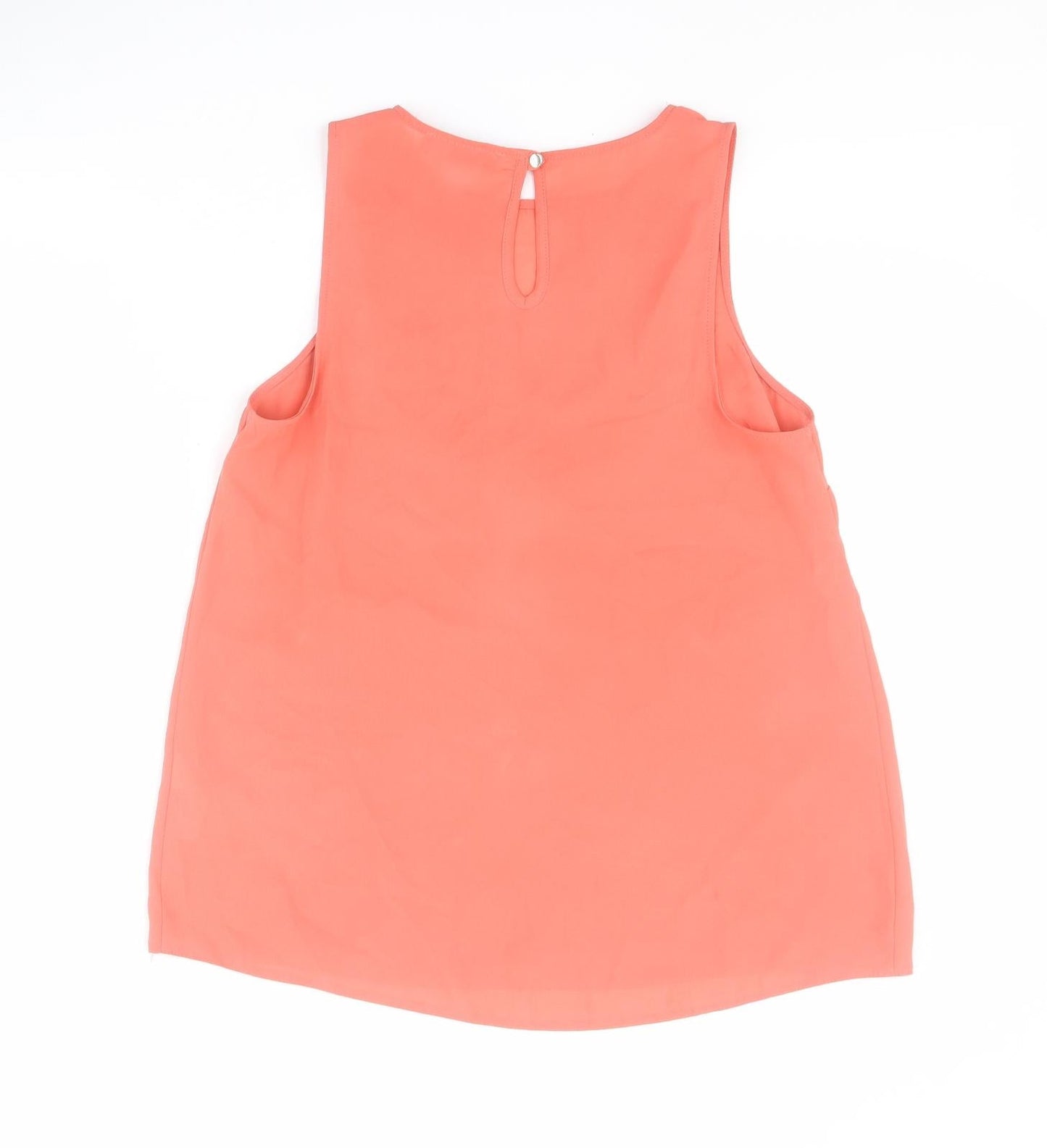 Primark Womens Orange  Polyester Basic Tank Size 10 Square Neck
