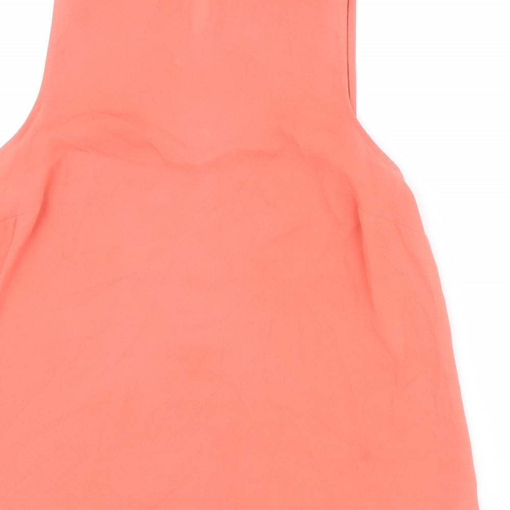 Primark Womens Orange  Polyester Basic Tank Size 10 Square Neck