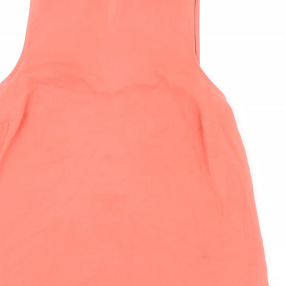 Primark Womens Orange  Polyester Basic Tank Size 10 Square Neck