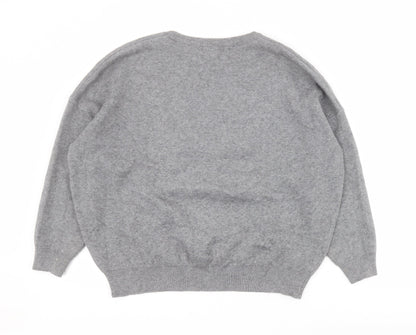 J&H Fashion Womens Grey Crew Neck  Polyester Pullover Jumper Size S   - H