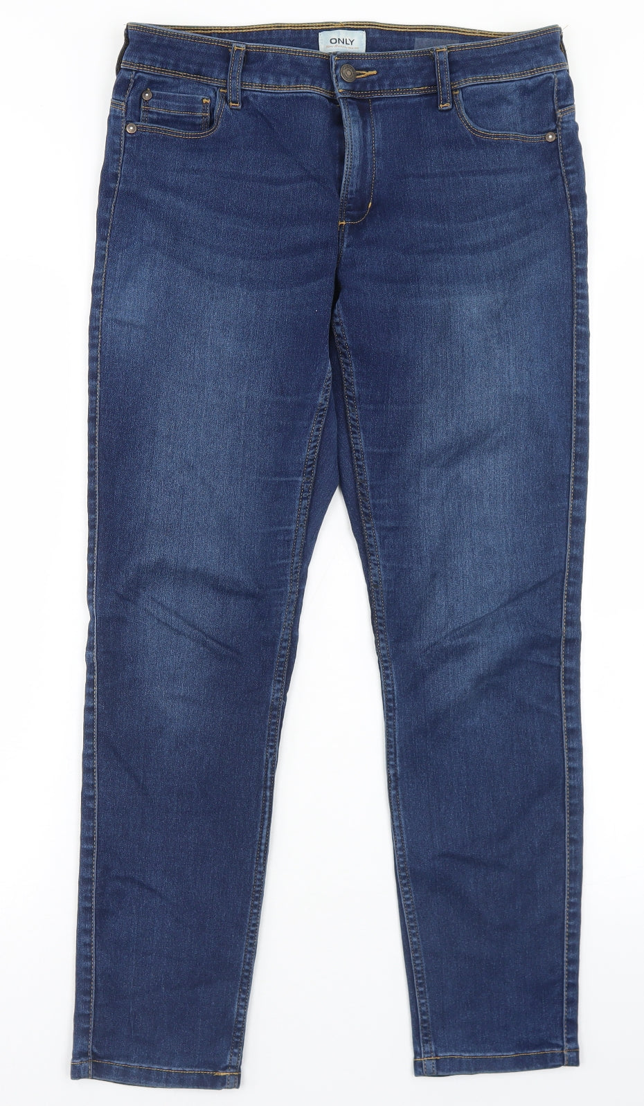 Only Womens Blue  Cotton Skinny Jeans Size 32 in L28 in Regular Button