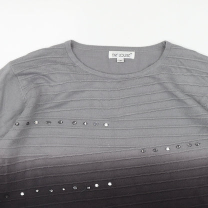 Womens UK Size M Fay Louise Grey Pullover Jumper