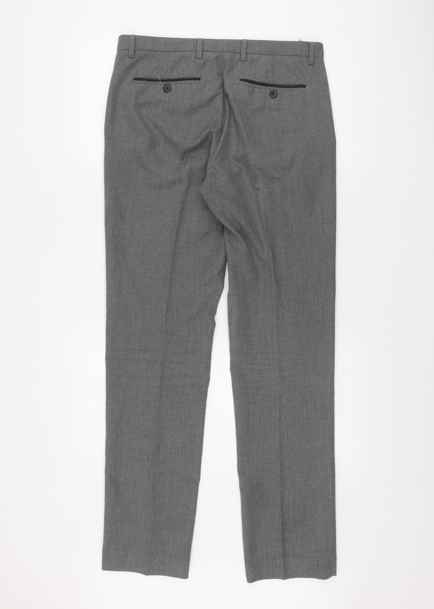 Burton Mens Grey  Polyester Trousers  Size 32 in L33 in Regular Zip