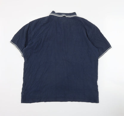 Liverpool FC Mens Blue  Cotton  Polo Size L Collared Button