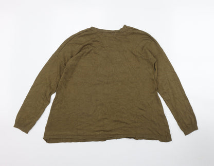 Atmosphere Womens Green Round Neck  Viscose Pullover Jumper Size 14