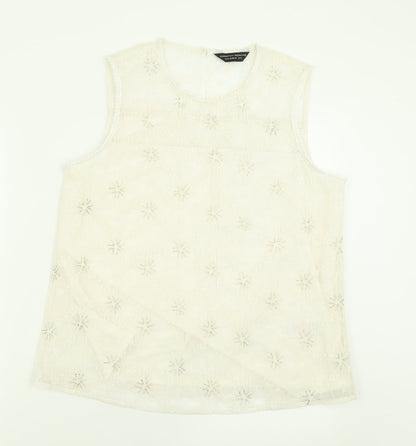 Womens UK Size 14 Dorothy Perkins Ivory Basic Tank