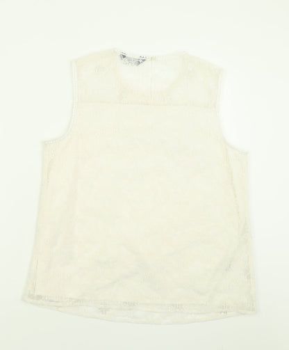 Womens UK Size 14 Dorothy Perkins Ivory Basic Tank