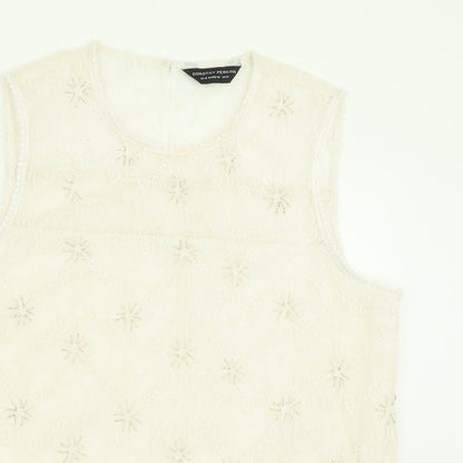 Womens UK Size 14 Dorothy Perkins Ivory Basic Tank