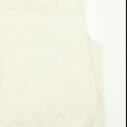 Womens UK Size 14 Dorothy Perkins Ivory Basic Tank
