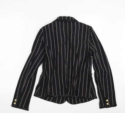 George Womens Black Striped  Jacket  Size 12  Button