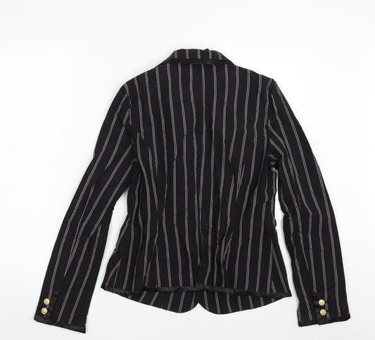 George Womens Black Striped  Jacket  Size 12  Button