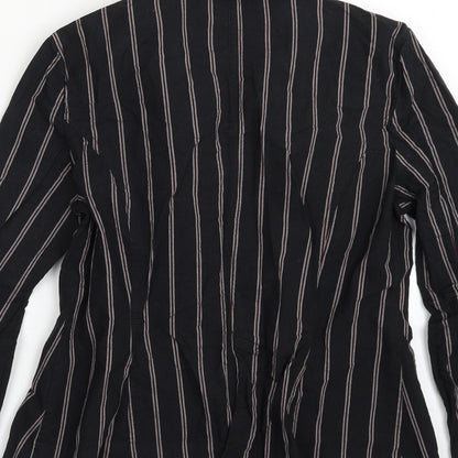 George Womens Black Striped  Jacket  Size 12  Button