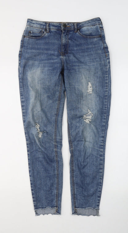 Pull&Bear Womens Black  Cotton Skinny Jeans Size 8 L27 in Regular Button