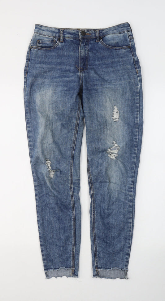 Pull&Bear Womens Black  Cotton Skinny Jeans Size 8 L27 in Regular Button