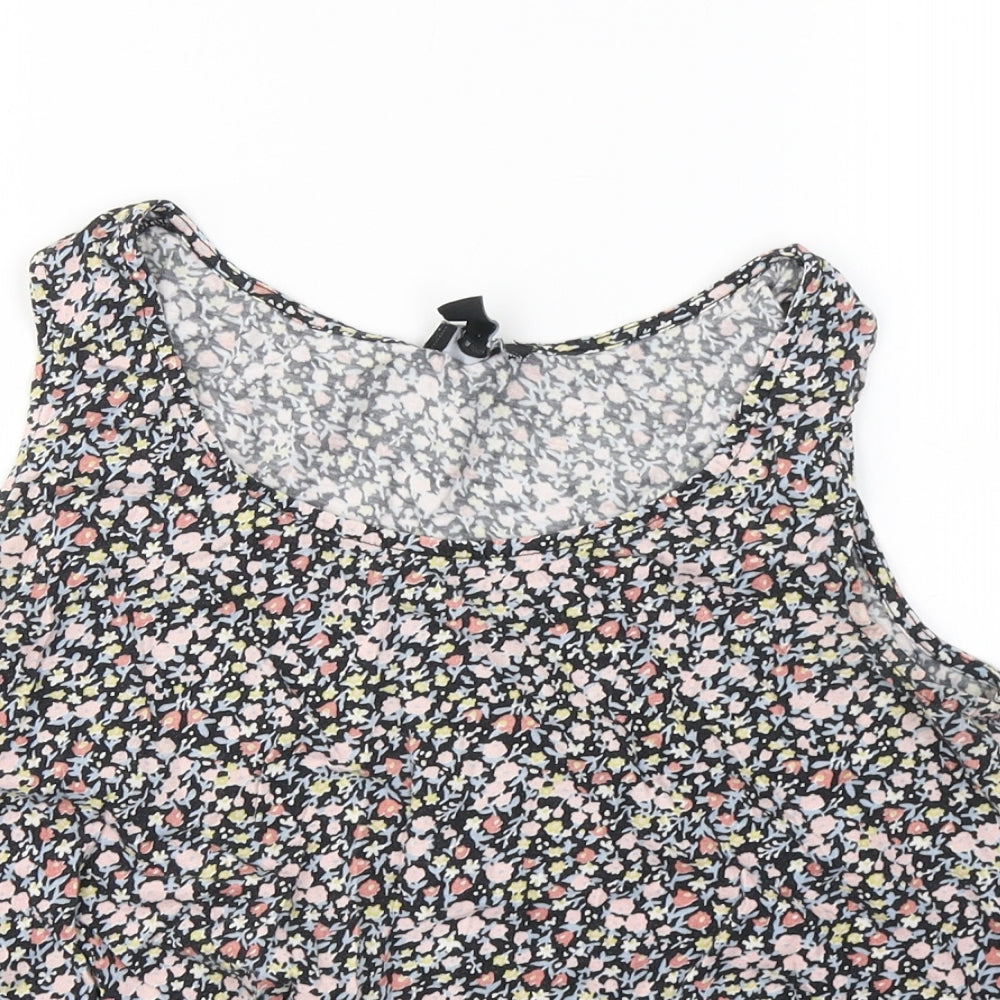 Womens UK Size 12 New Look Multicoloured Cropped Tank