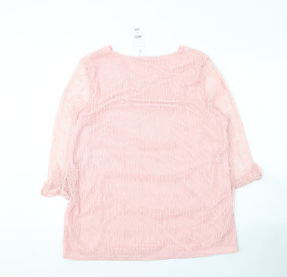 Womens UK Size 16 Bonmarché Pink Pullover Jumper