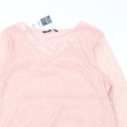 Womens UK Size 16 Bonmarché Pink Pullover Jumper