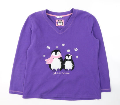 Bonmarché Womens Purple  Polyester Pullover Sweatshirt Size 12  Pullover - PENGUINS