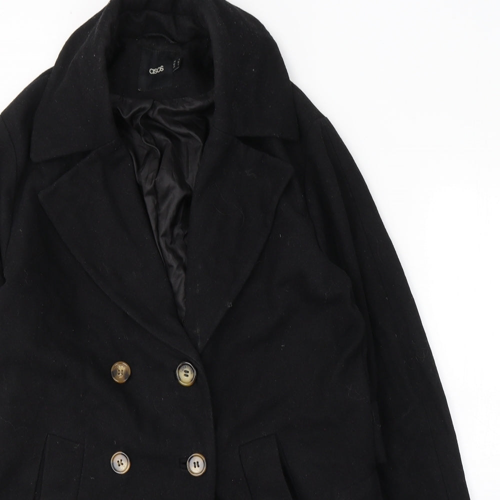 Womens UK Size 4 ASOS Black Pea Coat