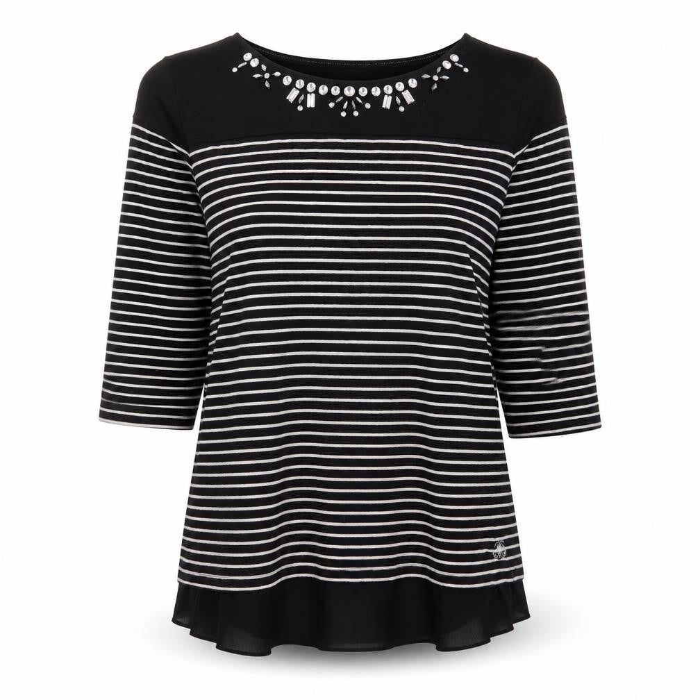 Womens UK Size 2 Debenhams Black Jersey T-Shirt