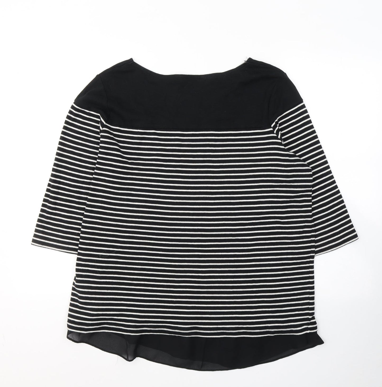 Womens UK Size 2 Debenhams Black Jersey T-Shirt