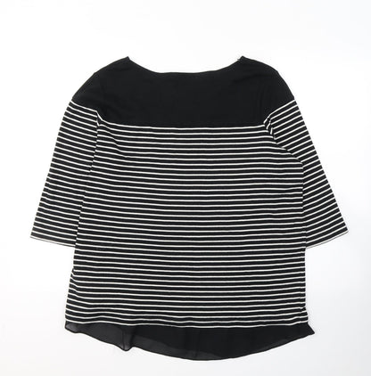 Womens UK Size 2 Debenhams Black Jersey T-Shirt