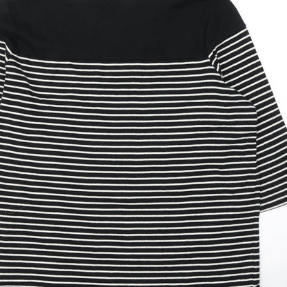 Womens UK Size 2 Debenhams Black Jersey T-Shirt