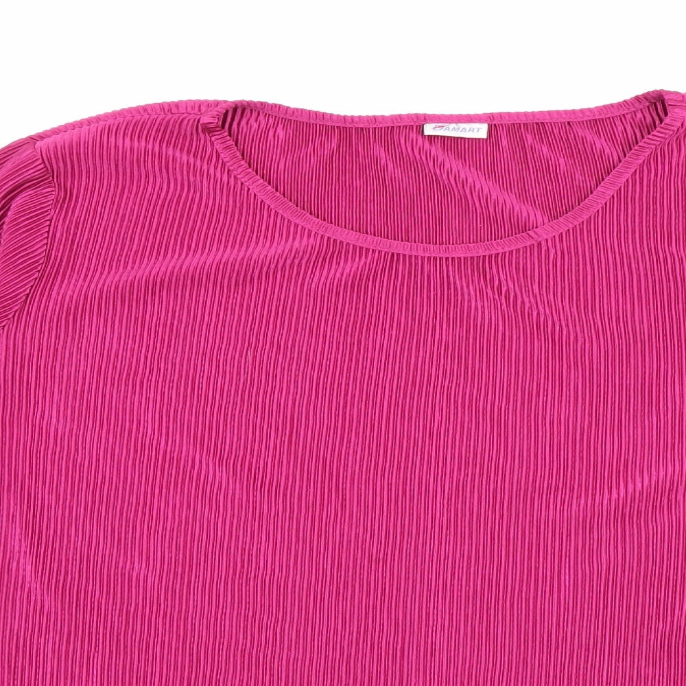 Damart Womens Purple Crew Neck  Polyester Pullover Jumper Size 18