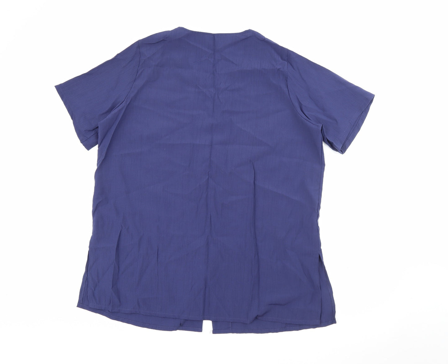 Womens UK Size 16 Preworn Blue Basic Button-Up